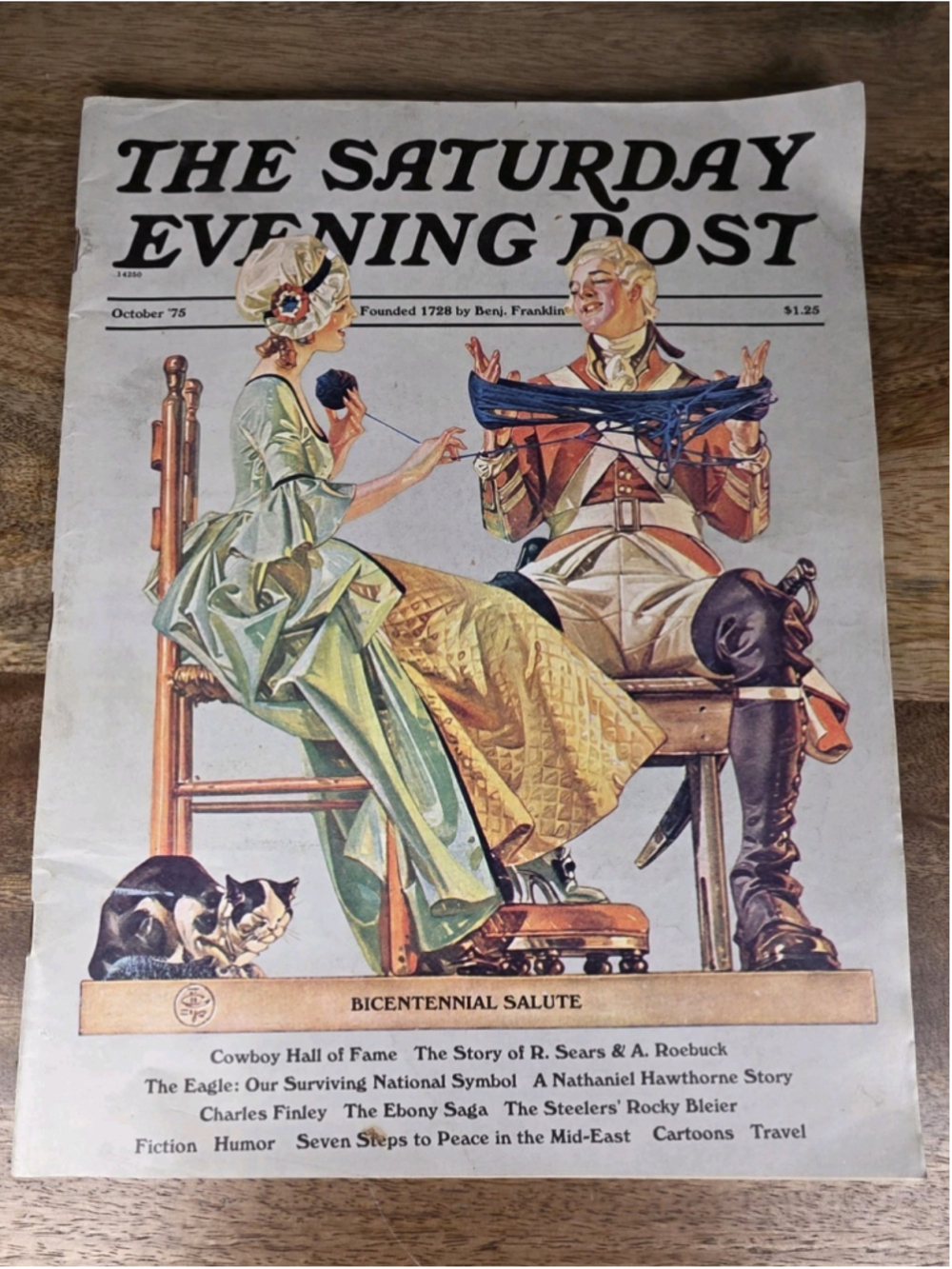 1975 Saturday Evening Post Bicentennial Salute Cowboy Hall of Fame Vintage